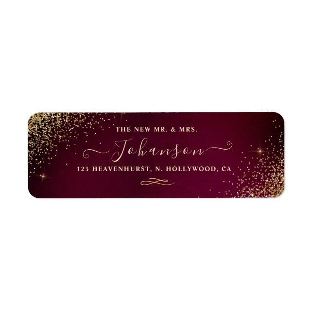 Sangria+Faux Gold Parties scintillant Adresse de r (Devant)