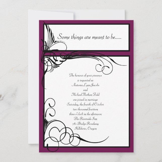 Sangria Floral Wedding Invitations (Front)