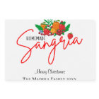 Sangria Homemade Fruit Personalized Bottle Label