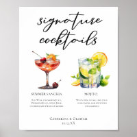 Sangria Mojito Signature Cocktails Poster personna