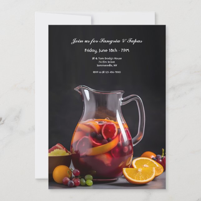 Sangria Pitcher Invitation (Front)