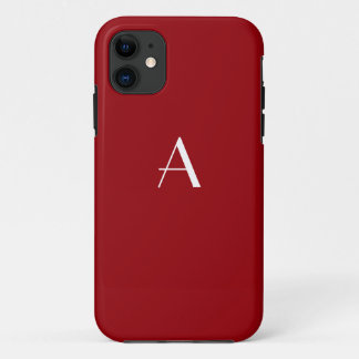 Sangria Red Monogram iPhone 5 Coque