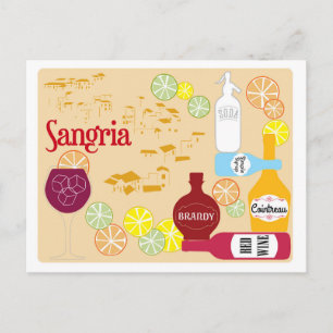 Sangria Red Wine Cocktail Postcard