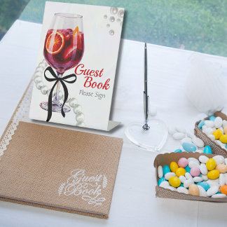Sangria & Sass Guest Book Bridal shower  Pedestal Pedestal Sign