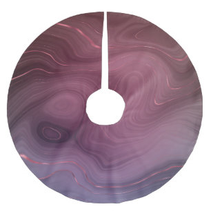 Sangria Strata   Moody Pink and Purple Luxe Agate Brushed Polyester Tree Skirt