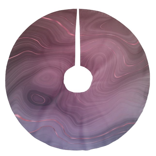 Sangria Strata | Moody Pink and Purple Luxe Agate Brushed Polyester Tree Skirt (Front)
