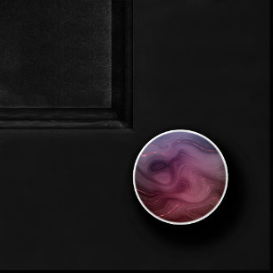 Sangria Strata Moody Pink and Purple Luxe Agate Ceramic Knob