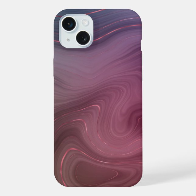 Sangria Strata | Moody Pink and Purple Luxe Agate iPhone Case (Back)