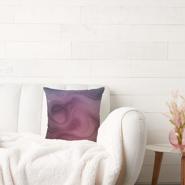 Sangria Strata | Moody Pink and Purple Luxe Agate Throw Pillow (Couch)