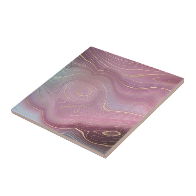 Sangria Strata | Moody Pink and Purple Luxe Agate Tile (Side)