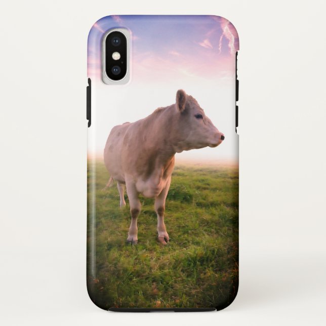 Sangria Sunset Country Cow in Pasture Case-Mate iPhone Case (Back)