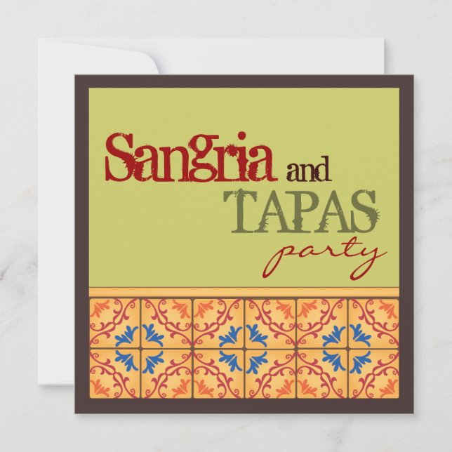 Sangria & Tapas Party! Happy Fiesta Invitation (Front)