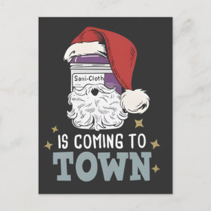 Sani Cloth Christmas Nurse Holiday Medical Nurse Announcement Postcard