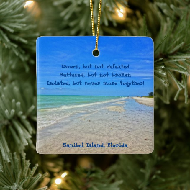 Sanibel Island Beach Florida Pre Hurricane Ian  Ceramic Ornament (Tree)