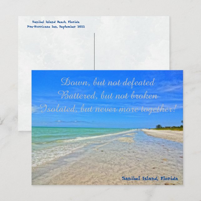 Sanibel Island Beach Florida Pre Hurricane Ian  Postcard (Front/Back)