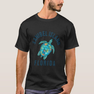 Sanibel Island Beach Sea Turtle Illustration T-Shirt