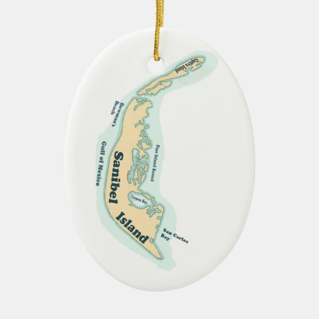 Sanibel Island. Ceramic Ornament (Front)