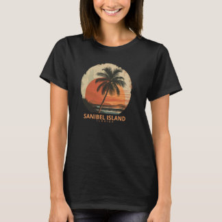 Sanibel Island FL Florida Palm Trees Sunset Beach  T-Shirt