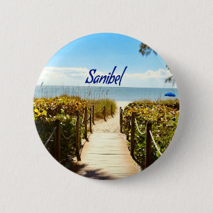 Sanibel Island Florida Beach Ocean 2 Inch Round Button