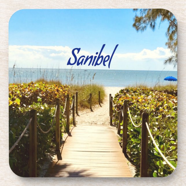Sanibel Island Florida Beach Ocean Coaster (Front)