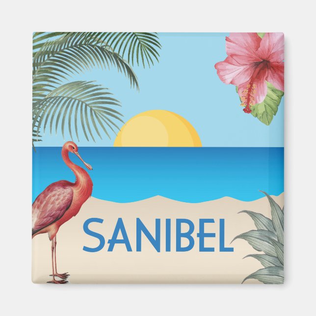 Sanibel Island Florida illustration Magnet (Front)