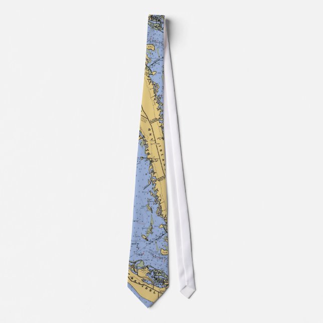 Sanibel Island Florida Nautical Chart Tie (Front)