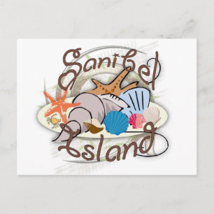 Sanibel Island Florida seashell design Postcard