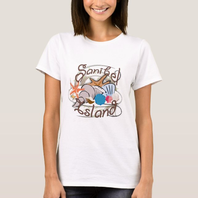 Sanibel Island Florida seashell design T-Shirt (Front)