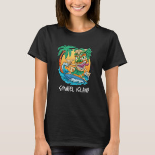 Sanibel Island Florida Surfing Tiki Beach Vacation T-Shirt