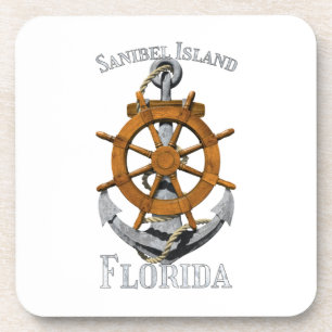 Sanibel Island Florida Vacation Nautical Anchor Sa Coaster