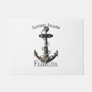 Sanibel Island Florida Vacation Nautical Anchor Sa Doormat