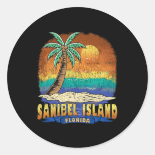 Sanibel Island Florida Vintage Distressed Souvenir Classic Round Sticker