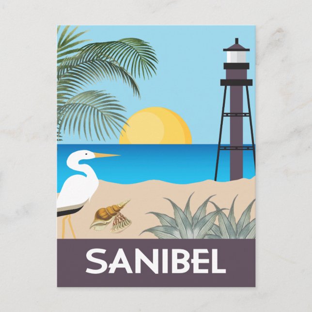 Sanibel Island Florida vintage travel style Postcard (Front)
