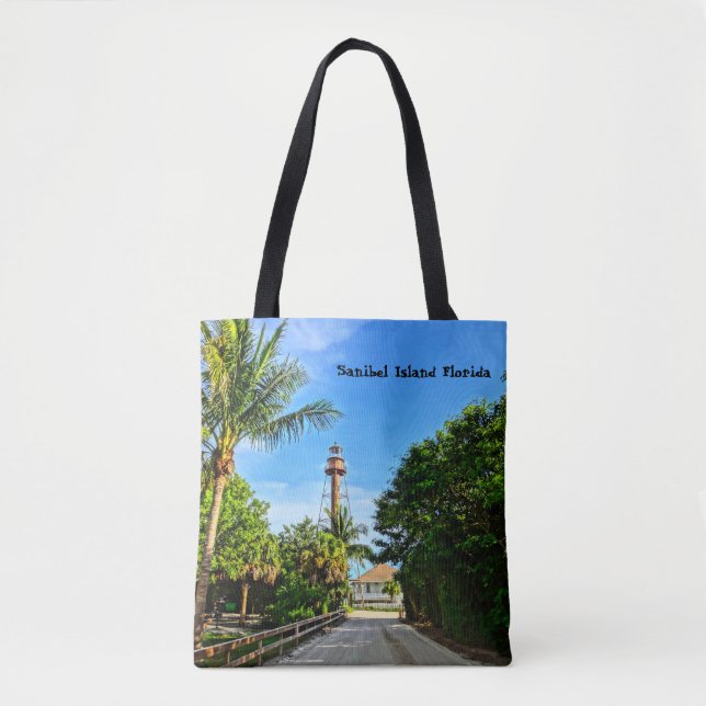 Sanibel Island Lighthouse Florida Gulf Coast Tote Bag (Front)