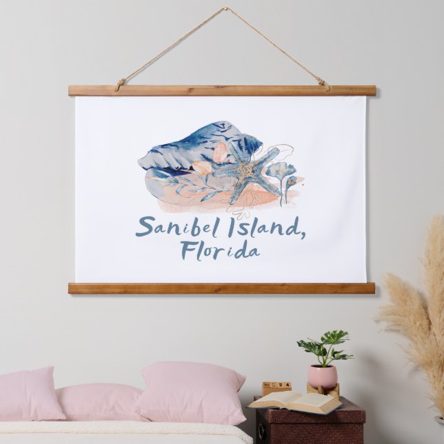 Sanibel Island Seashells  Hanging Tapestry (Bedroom)