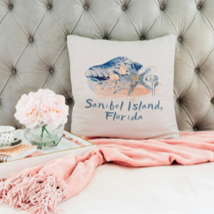 Sanibel Island Seashells Throw Pillow