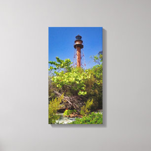 Sanibel Lighthouse Under Blue Skies Canvas Print