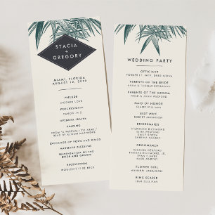 Sanibel Programme Vintage de mariage tropical