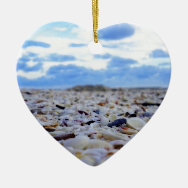 Sanibel Shells Ceramic Ornament (Front)