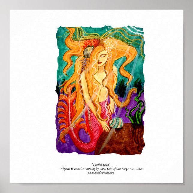 "Sanibel Siren" Poster - 15" x 15" (Front)