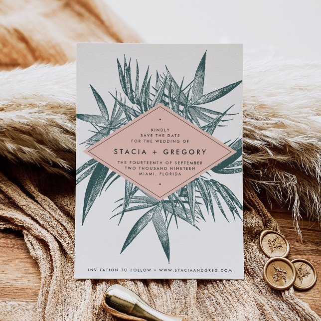 Sanibel | Tropical Botanical Save the Date Card (Creator Uploaded)