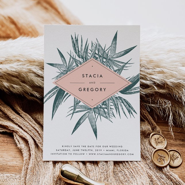 Sanibel | Tropical Botanical Save the Date Card (Creator Uploaded)