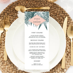 Sanibel   Tropical Botanical Wedding Menu Card