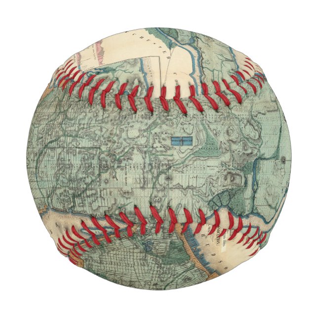 Sanitary and Topographical Map of New York City Baseball (Front)