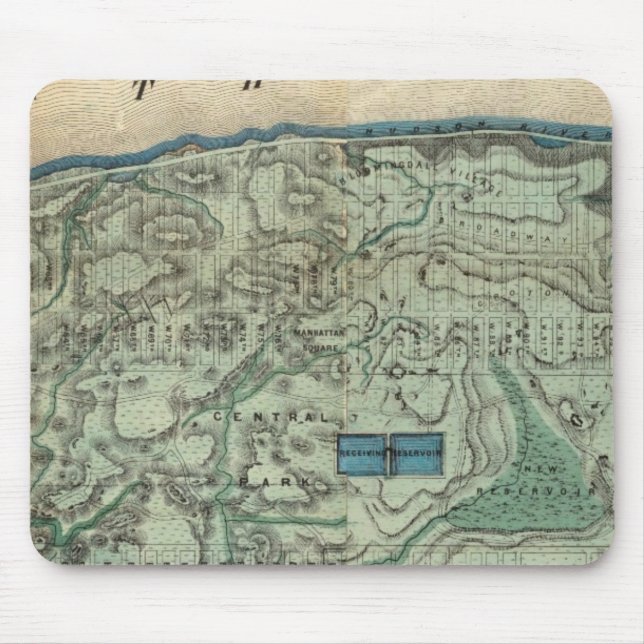 Sanitary and Topographical Map of New York City Mouse Pad (Front)