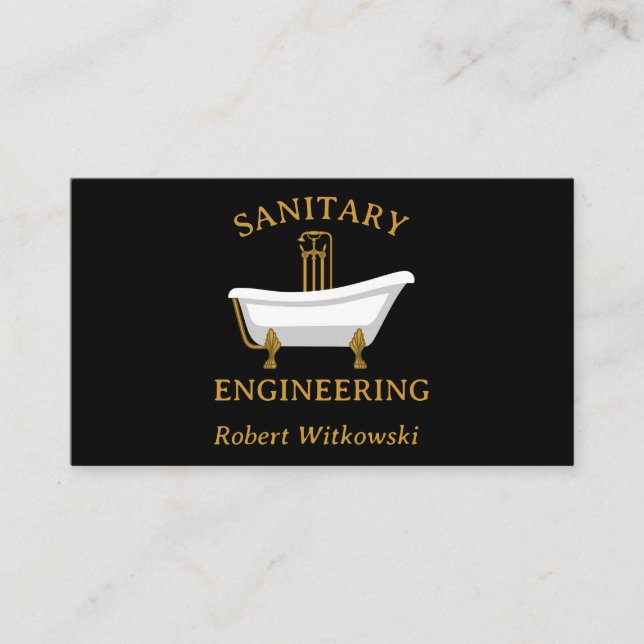 Sanitary Engineering and Plumbing Business Card (Front)