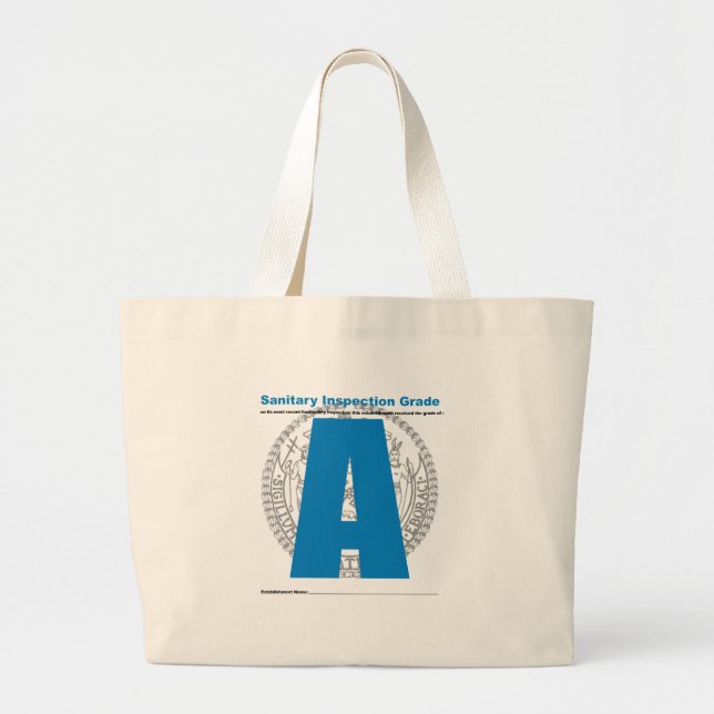 Sanitary Inspection Grade Large Tote Bag (Front)