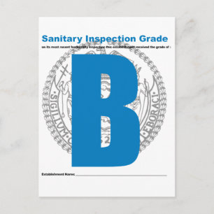 Sanitary Inspection Grade Postcard