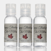 Sanitificateur à main feuille d'érable bon thanksg