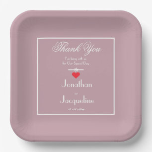 Sanitizer Wipes Dusty Pink Wedding Custom Modern Paper Plate